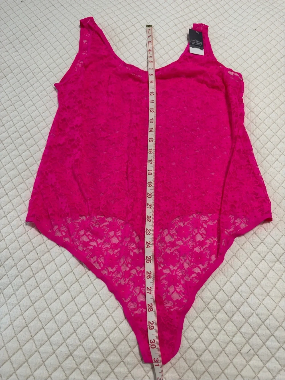 NWT Cacique Seriously Sexy Pink Lace Thong Bodysuit - Size 22/24